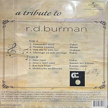 Rahul Dev Burman – A Tribute To – 502557752588 – New Release